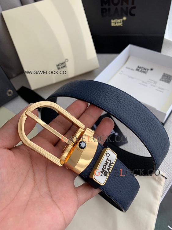 Montblanc Horseshoe buckle Reversible 35 mm Leather Belt Montblanc Horseshoe buckle Reversible 35 mm Leather Belt